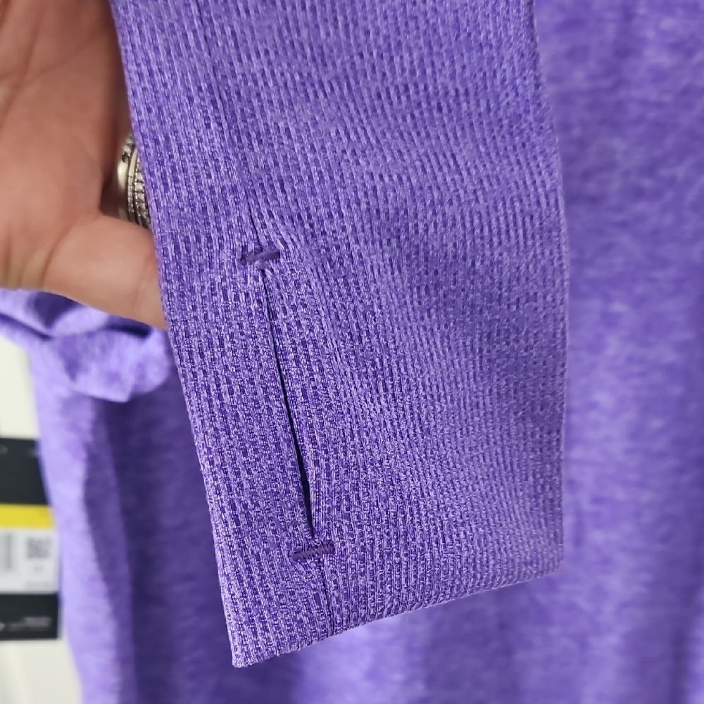 Nike Dri Fit Heathered Purple Long Sleeve Top - Picture 5 of 5